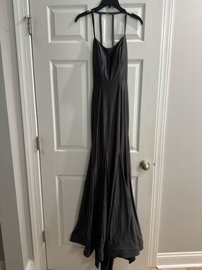 Blondie Nites Black Spaghetti-Strap Prom Gown